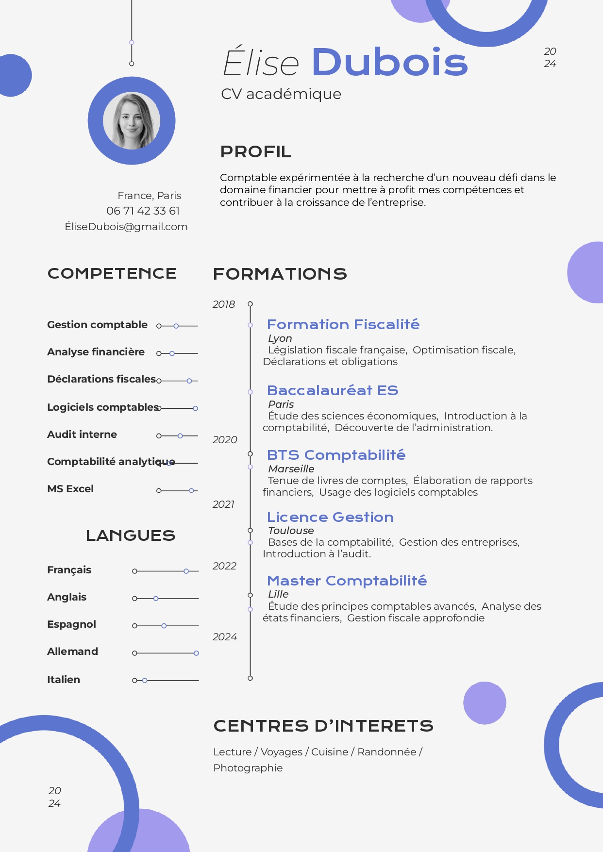 CV de comptable